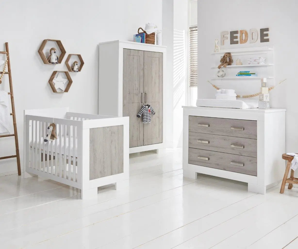 Lucca Wardrobe - White & Ash
