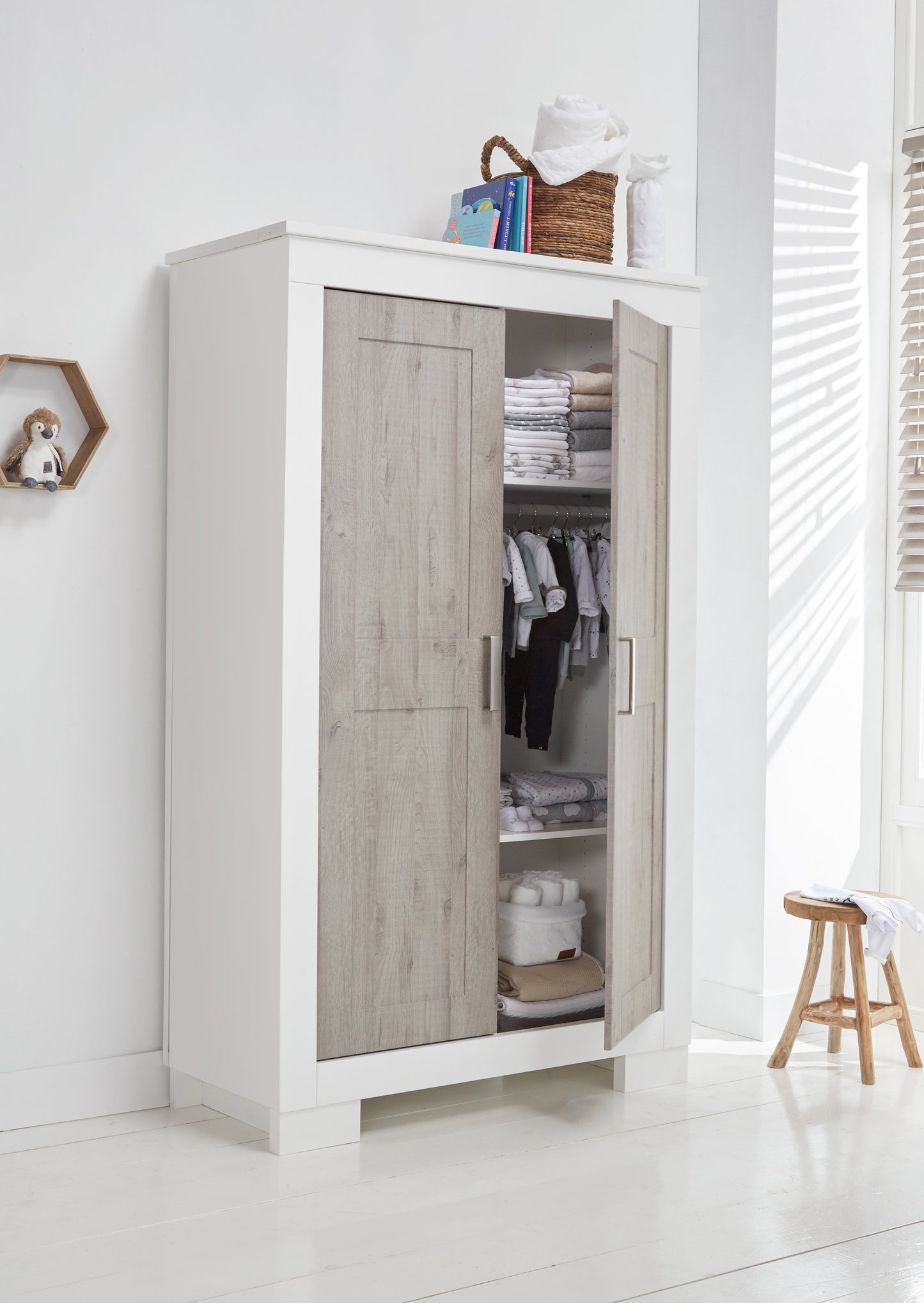 Lucca Wardrobe - White & Ash